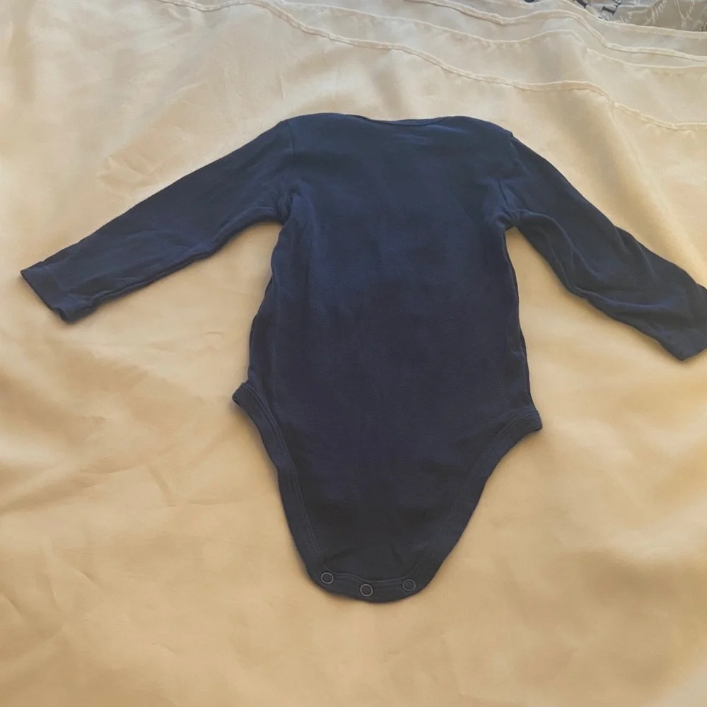 Carter's Navy Long Sleeve Bodysuit with Fun Text